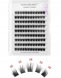 NAGARAKU MIX 9-14mm 132pcs bonding Lashes DIY многоразовые пучки