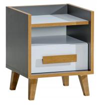 Nowoczesny Stolik Nocny Antracyt + Biel + Rivera 47 cm WERSIMO DL