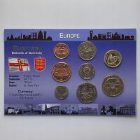 43808. Guernsey, set menniczy w oryginalnym opakowaniu (8 monet)