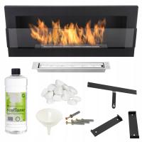 Биокамин со стеклом 900X400 безопасный плоский подвесной