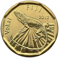 FIJI - FIDŻI 1 DOLLAR 2012 JASZCZURKA LEGWAN IGUANA MENNICZA 34B2