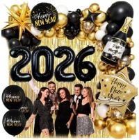 BALONY Na SYLWESTRA CYFRY 2026 DEKORACJE Girlanda Ozdoby Balony Nowy Rok XL