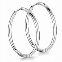 КЛАССИЧЕСКИЕ СЕРЕБРЯНЫЕ СЕРЬГИ ТОЛСТЫЕ БОЛЬШИЕ ТВЕРДЫЕ КОЛЬЦА 2 ММ 3 СМ СЕРЕБРО 925