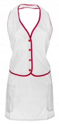 Fartuch damski zapaska kucharska na karczek biała Z1 rozmiar uniwersalny