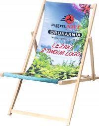 LEŻAK REKLAMOWY z twoim tekstem grafiką LOGO FULLPRINT wymienna tkanina