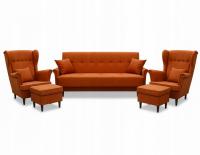 диван-кровать Ушак, 2x кресло, 2x подставка для ног-диван Kepl-rust