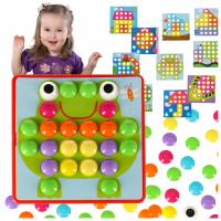 UKŁADANKA GUZIKOWA MONTESSORI EDUKACYJNA MOZAIKA KLOCKI KOLORY KSZTAŁTY