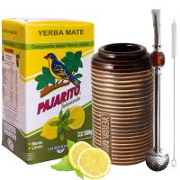 Стартовый набор Yerba Mate Pajarito Limon Matero Bombilla с очистителем