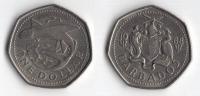 BARBADOS 1988 1 DOLLAR MNIEJSZA NIEMAGNETYCZNA