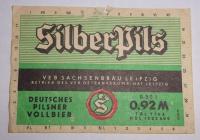 etykieta czasy PRL piwo Silberpils Leipzig NRD