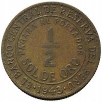 44756. Peru - 1/2 sola - 1943r.