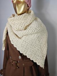 Cudowna Chusta Ręcznie robiona beżowy #540