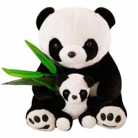 DUŻY WIELKI MIŚ PLUSZOWY PLUSZAK PANDA Z DZIECKIEM MASKOTKA 40CM