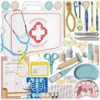 DREWNIANY LEKARZ ZESTAW LEKARSKI XXL Mały Doktor Dentysta Lekarz Apteczka