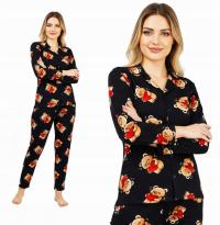 Piżama Damska zimowa Rozpinana Bawełniana długi rękaw dwuczęściowa ciepła