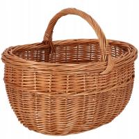 KOSZYK KOSZ NA GRZYBY OWOCE WARZYWA PIKNIK ZAKUPY WIKLINA NATURALNY 45X35CM
