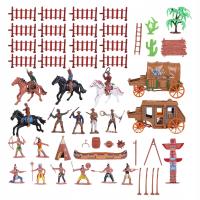 1Set Cowboys and Plastic Figures Playset Native American Figures Miniature