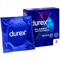 Prezerwatywy DUREX CLASSIC EXTRA SAFE grubsze z lubrykantem 3 szt.