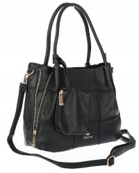 Torebka Damska Shopperka Pojemna Duża A4 Modna Torba kuferek CH3327 Czarna