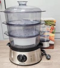 Пароварка Raven EP001 10 л серебристый / серый 800 Вт