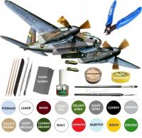 Пластиковая модель самолета-бомбардировщика MOSQUITO Kit: краска, клей инструменты