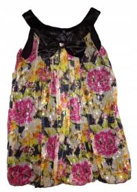 Kap pah cekinowa w kwiaty tunika kokarda r.158-164