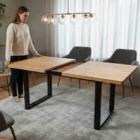 Stół rozkładany Loft Metalowe nogi 160-200x90 cm Kuchnia Jadalnia Stabilny