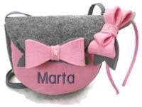 сумка с именем маленькая розовая повязка на голову с бантом