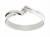 Кольцо из белого золота 585 с бриллиантом 0.09 ct