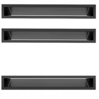 Вентиляционная решетка для камина LUFT 90X600 мм черный-набор из 3