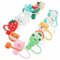 12 SZTUK OCHRANIACZY NA SŁOMKĘ ŚLICZNE ZATYCZKI DO SŁOMY KOŃCÓWKA SŁOMY POKRYWA KRESKÓWKOWY KONIEC SŁOMY