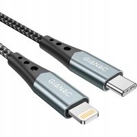 Kabel GIANAC USB typ C - Apple Lightning 2 m czarny