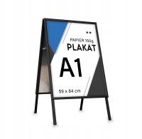 Potykacz reklamowy aluminiowy A1 dwustronny + 2 x plakat standard (150 g)