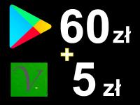 Google Play 60 злотых Vertigo 5 злотых подарочная карта