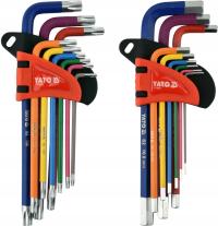 Klucze imbusowe 1,5-10 mm 9 szt. + Torx T10-T50 9 szt. zestaw Yato