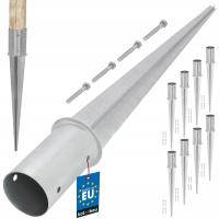ZESTAW PODSTAWA SŁUPA FI 80 MM WBIJANA WSPORNIK KOTWA STAL OCYNKOWANA 8 SZT