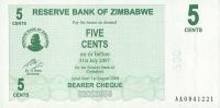 Zimbabwe - 5 Cents - 2006 - P34 - St.1