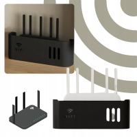 UCHWYT ŚCIENNY PÓŁKA ŚCIENNA OSŁONA NA ROUTER WIFI SWITCH CZARNA
