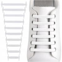 Резиновые шнурки для обуви без завязывания эластичные шнурки белые