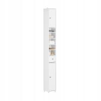 SoBuy высокий шкаф для ванной комнаты с дверными полками угловой белый BZR34-в