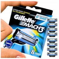 8 x Gillette Mach 3 лезвия картриджи для бритвы Mach3 плюс гель