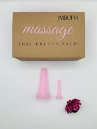 Zestaw silikonowych baniek do masażu twarzy i ciała - różowy, 2 sztuki