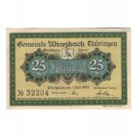 Banknot, Niemcy, Wurzbach Gemeinde, 25 Pfennig, pa