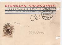 POZNAŃ -STANISŁAW KRAWCZYŃSKI-KARTA -1938 rok