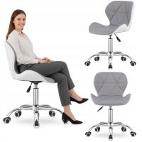 Вращающееся кресло на колесиках, регулируемое для рабочего стола, серая экокожа, общежитие