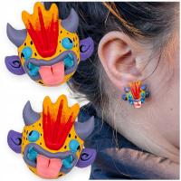 Kolczyki kolorowe 100% HANDMADE Ręcznie Malowane Żywica Druk 3D | TONGO