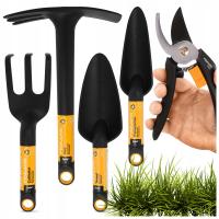 SEKATOR ŁOPATKA OGRODOWA GRABKI MOTYCZKA PAZURKI ZESTAW 5 NARZĘDZI FISKARS