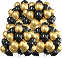 Черные и золотые металлические хромированные шары 100 шт день рождения свадьба