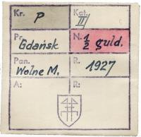 wyjątkowe 1/2 guldena 1927 KOGA - Wolne Miasto Gdańsk - ex. T. KAŁKOWSKI