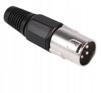 Wtyk XLR mikrofonowy 3pin 3p na kabel CZARNY (0723)